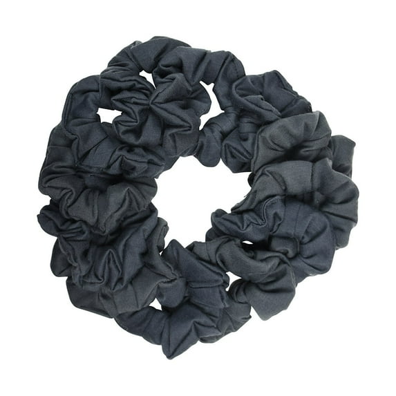 Motique Accessories 12 Pack Solid Hair Ties Scrunchies (Dark Grey)