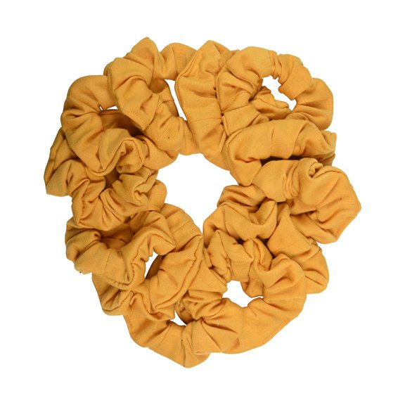 Motique Accessories 12 Pack Solid, Hair Ties Scrunchies (Mustard)