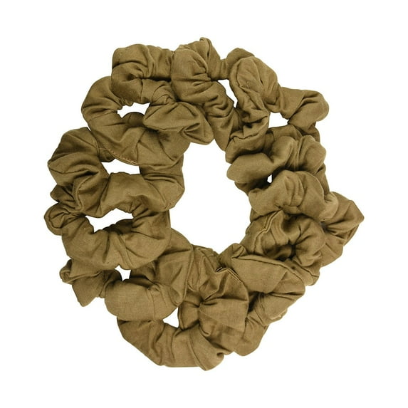 Motique Accessories 12 Pack Solid Hair Ties Scrunchies (Tan)