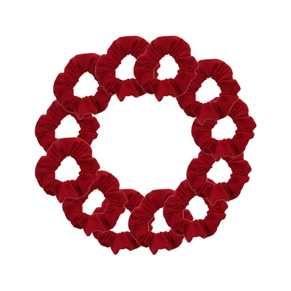 Motique Accessories 12 Pack Solid Hair Ties Scrunchies (Wine/Maroon) Solid Pony Scrunchy