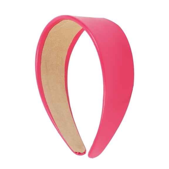 Motique Accessories 2 Inch Vegan Leather Headband for Women (Hot Pink, One Size)