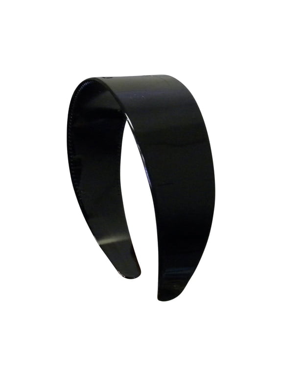 2 inch Hard Plastic Headband with Teeth Women and Girls Wide Hair Band (Black)
