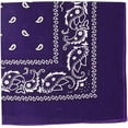 thumbnail image 1 of Motique Accessories Purple Paisley Bandana 22-inch 100% Cotton, 1 of 6