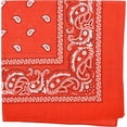 thumbnail image 1 of Motique Accessories Dark Orange Paisley Bandana 22-inch 100% Cotton, 1 of 6