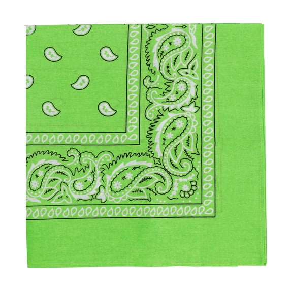 Motique Accessories 22-inch Cotton Paisley Bandana for Adult Unisex - Green