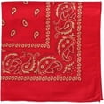 thumbnail image 1 of Motique Accessories 22 inch Cotton Paisley Bandana - Large Red Gold, 1 of 4