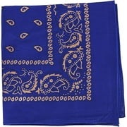 Motique Accessories 22-inch Cotton Paisley Bandana - Large Royal Gold