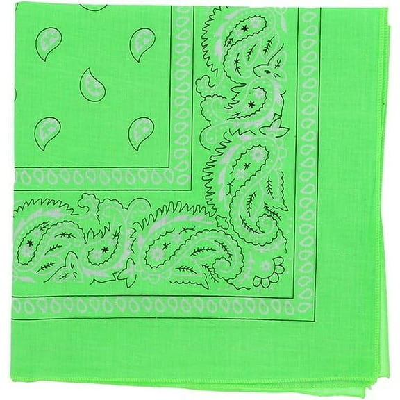 Motique Accessories 22 inch Large Neon Cotton Paisley Bandana