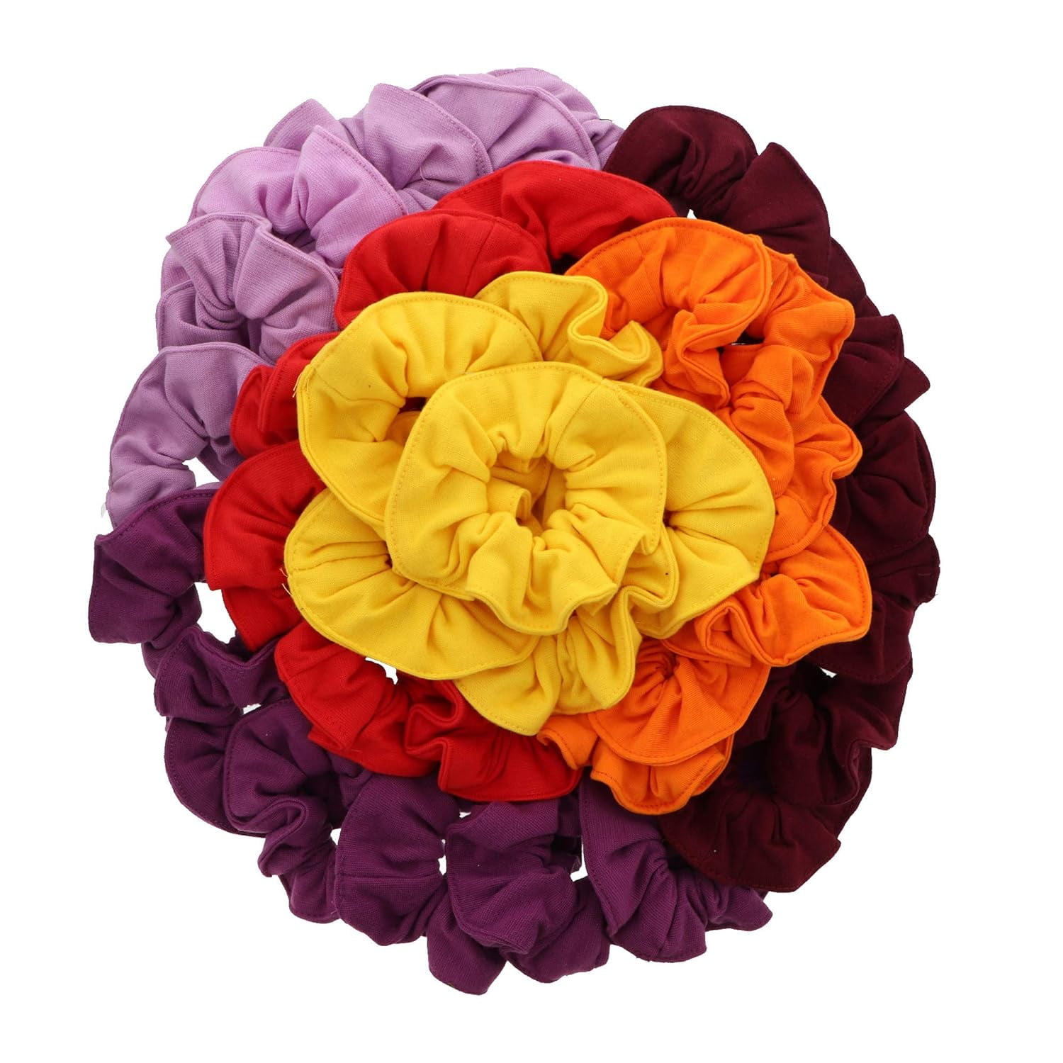 Motique Accessories 36 Pcs Large Solid Scrunchies Hair Elastics for Adult Female - Bright Mix