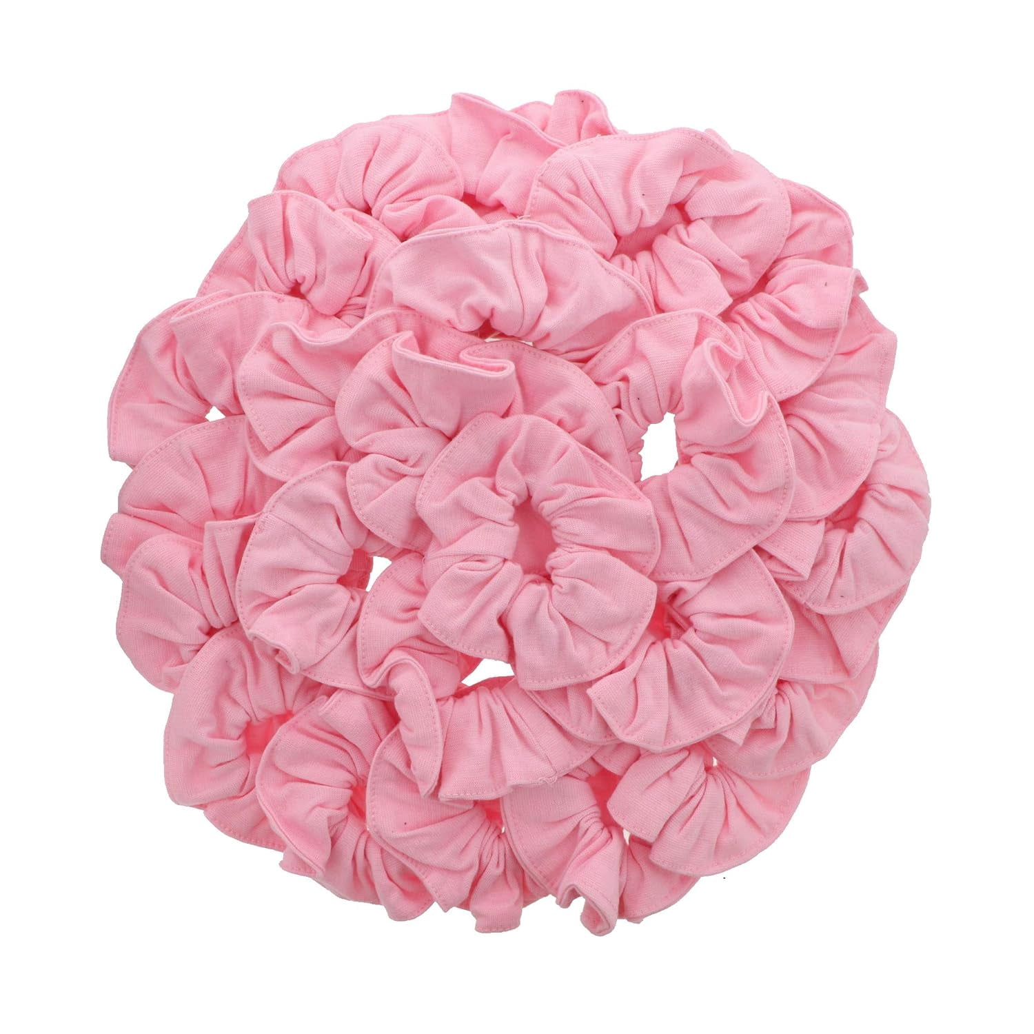 Motique Accessories 36 Pcs Large Solid Scrunchies Hair Elastics for Adult Female - Light Pink