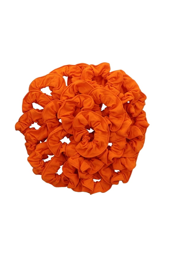 36 Pcs Large Solid Scrunchies Hair Elastics for Adult Female - Orange