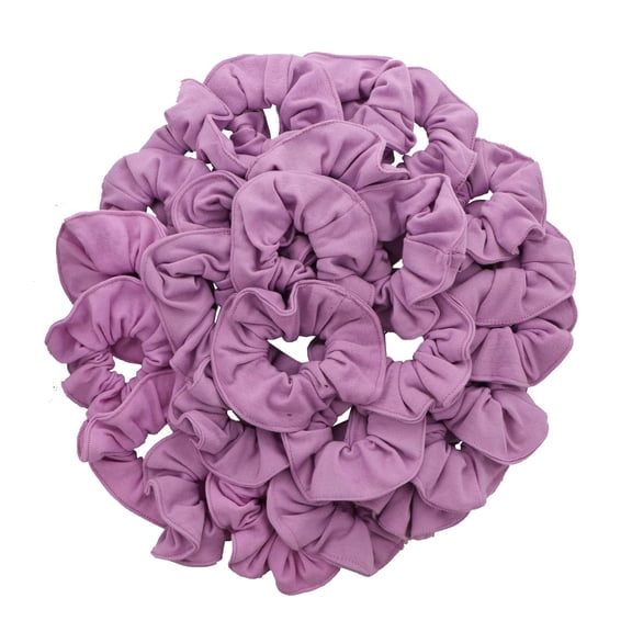 Motique Accessories 36 Pcs Large Solid Scrunchies Hair Elastics for Adult Female and Girls- Lavender