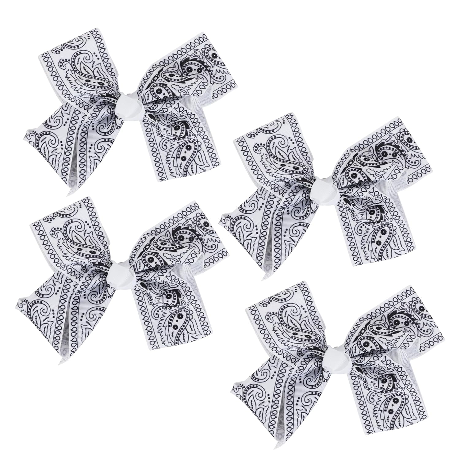 New White Paisley Hair Bow Clip Amazon.com : 2 Pcs Boho Bow Hair Claw Clips - Paisley Big  main image 2