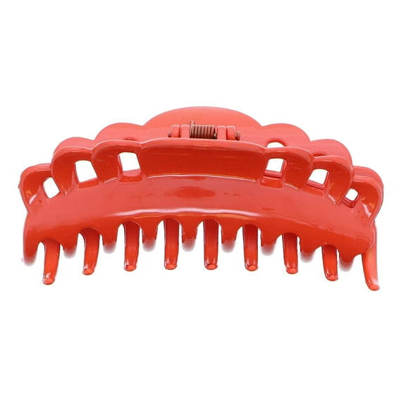 Motique Accessories 4-inch Scalloped Jaw Clip with Holes-Orange