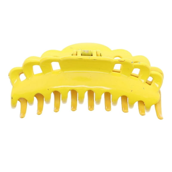 Motique Accessories 4 inch Scalloped Jaw Clip with Holes-Yellow