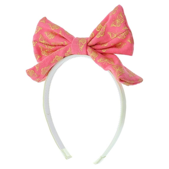 Motique Accessories 5.5 inch Pop up Butterfly Bow Headband-Coral