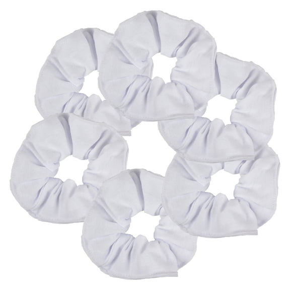 6 Pack Large Solid Scrunchies Hair Elastics