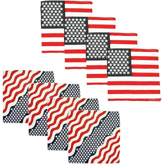 Motique Accessories American Flag Bandana and Wavy American Flag Bandana