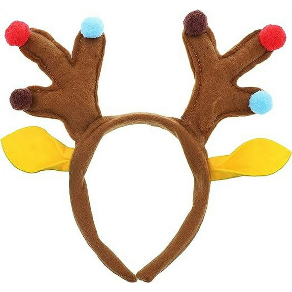 Motique Accessories Antlers Headband Christmas Reindeer Ears Headband for Adult Females - Buttons
