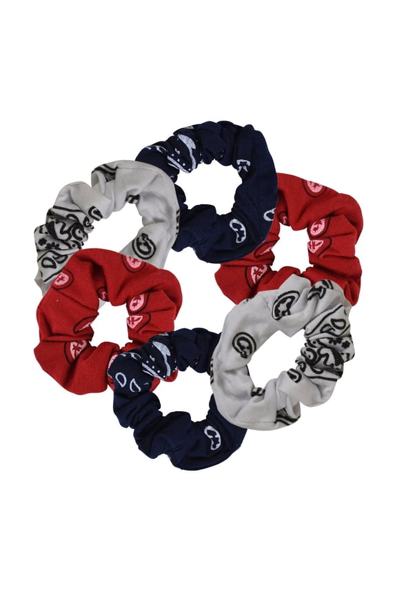 Bandana Scrunchy for Adult Female and Girls (Set of 6) - Red White Navy