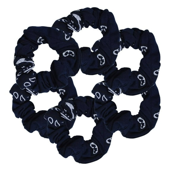 Motique Accessories Bandana Soft Hair Scrunchies for Adult Female and Girls- Set of 6 - Navy