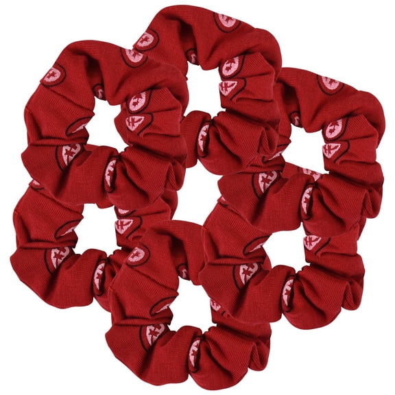 Motique Accessories Bandana Soft Hair Scrunchies for Adult Women and Girls- Set of 6 - Red