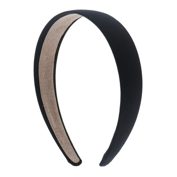 Motique Accessories Black 1 inch Satin Hard Headband
