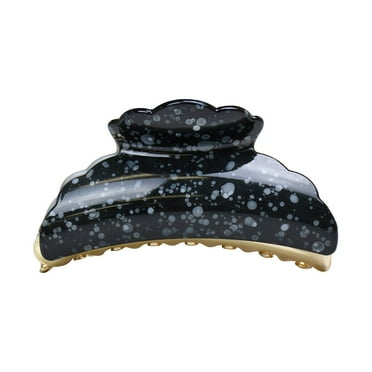 Motique Accessories Black 3.5 inch Scalloped Marbelized Jaw Clip
