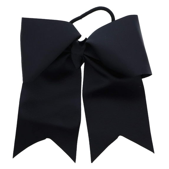 Motique Accessories Black Jumbo Hair Bow Pony with Tails for Adult Female and Girls - Black