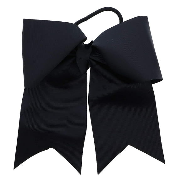 Motique Accessories Black Jumbo Hair Bow Pony with Tails for Adult Female and Girls - Black