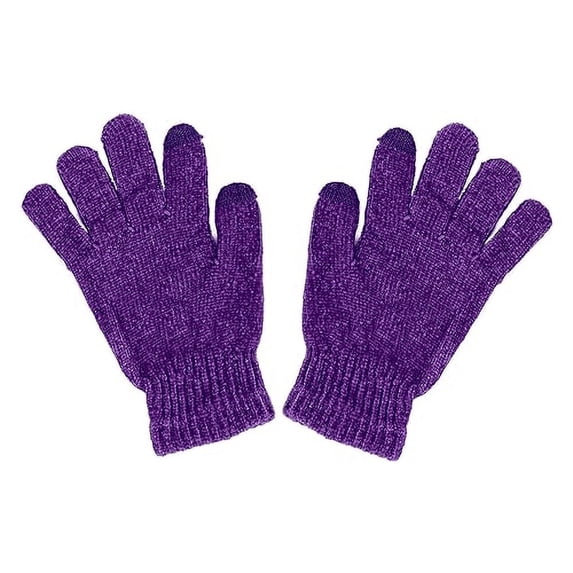 Motique Accessories Chenille Gloves Women Winter Magic Mitten Warm Gloves-Purple Touchscreen