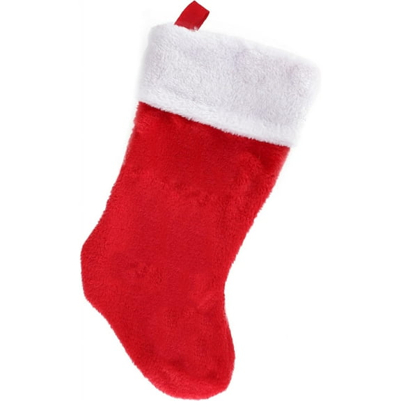 Motique Accessories Christmas Stocking - Red Xmas Stockings Plush with White Cuffs