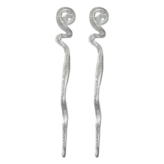 Motique Accessories Clear Plastic Twirl Hair Sticks with Glitter and Diamonds Chopsticks - Set of 2