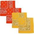 thumbnail image 1 of Motique Accessories Extra Large Paisley Bandana 27x27 inch (Yellow Orange), 1 of 6