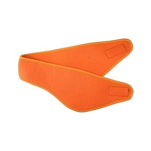 Motique Accessories Fleece Ear Muff Head Wrap with Closure Winter Earmuff-Orange