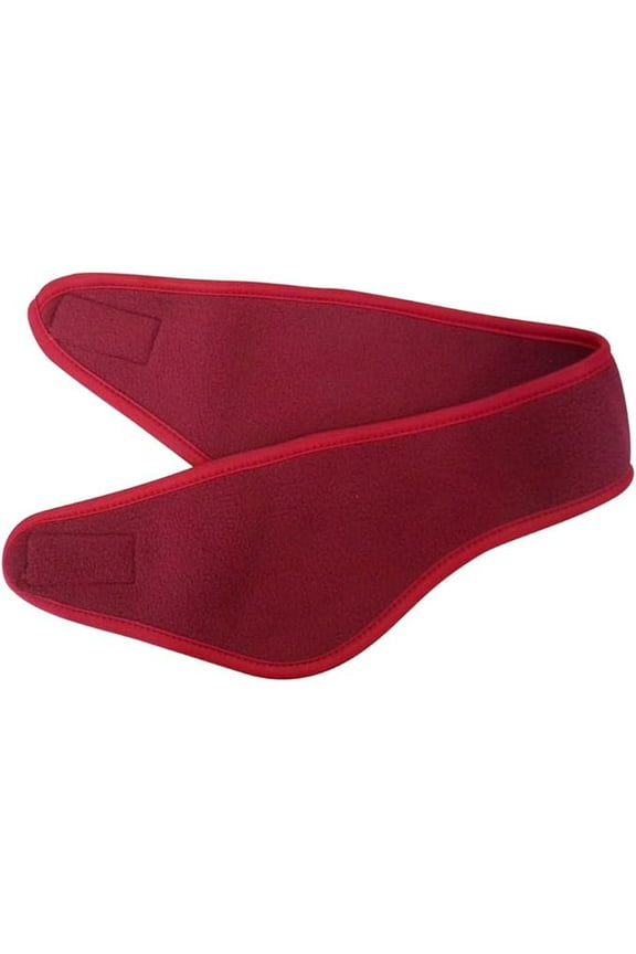 Fleece Ear Muff Head Wrap with Closure Winter Earmuff, for All Adults-Dark Red