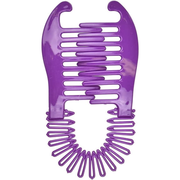 Motique Accessories Flexible Interlocking Banana Hair Clip Clincher Two Sides Hair Comb - Purple