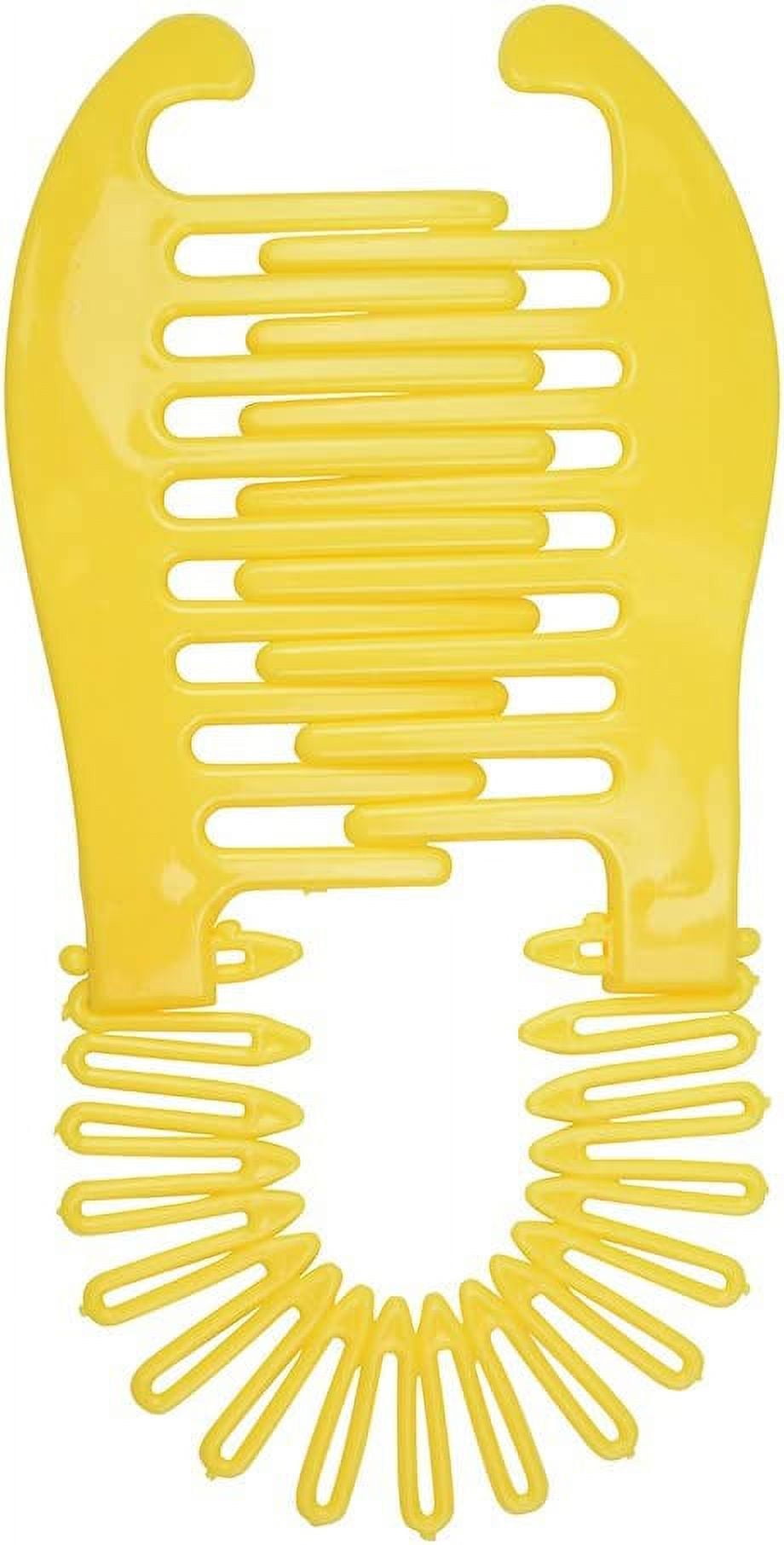 Motique Accessories Flexible Interlocking Banana Hair Clip Clincher Two Sides Hair Comb Yellow