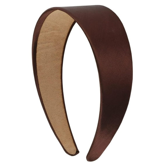 Motique Accessories Girls 2 inch Satin Headband (Brown)