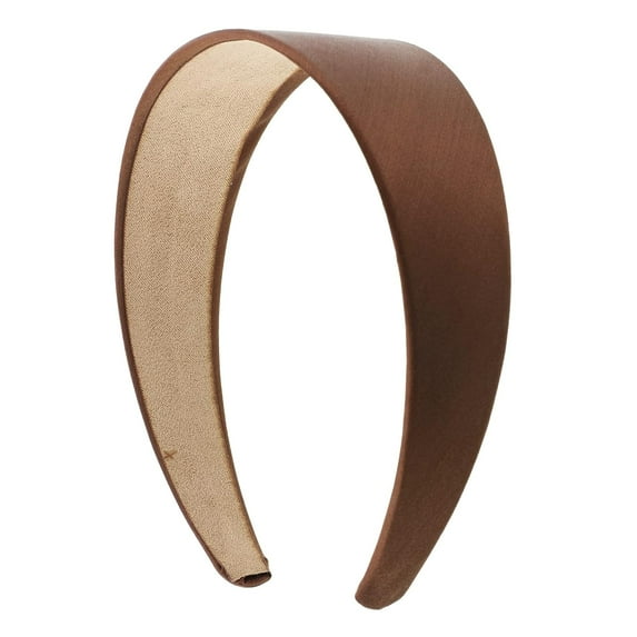 Motique Accessories Girls 2 inch Satin Headband (Light Brown)