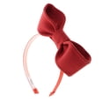 thumbnail image 1 of Motique Accessories Girls Hard Holiday Headband with Wool Standing Bow - Rust, 1 of 3