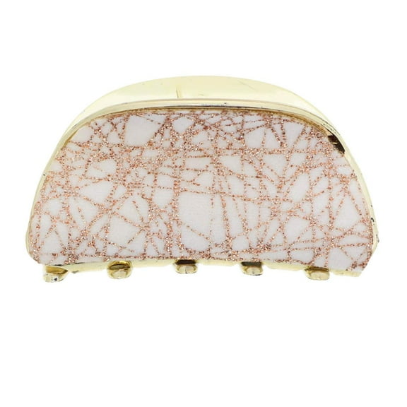 Motique Accessories Gold Velvet Glitter Jaw Clip for Adult Female and Girls - Gold Ivory