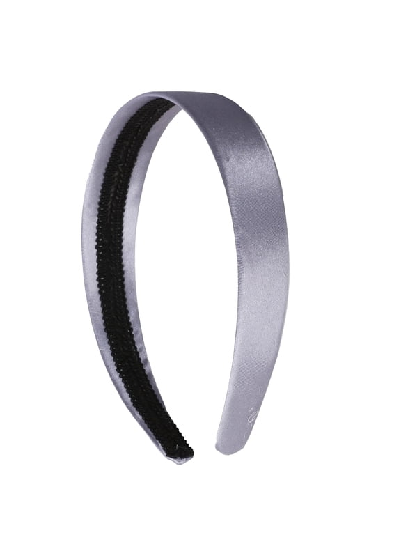 Grey 1 Inch Satin Hard Headband for Women and Girls