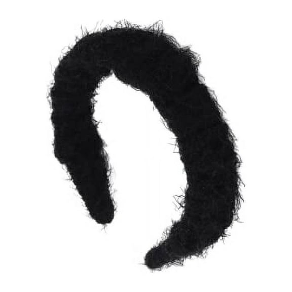 Motique Accessories Hair Band with Soft Strings Fuzzy Chenille Headband - Black