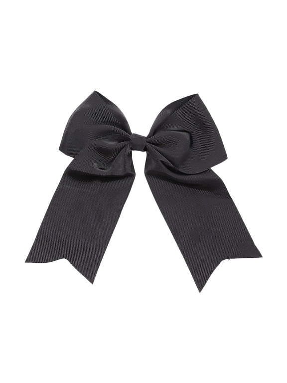 Jumbo Hair Bow Clip with Tails (Black)