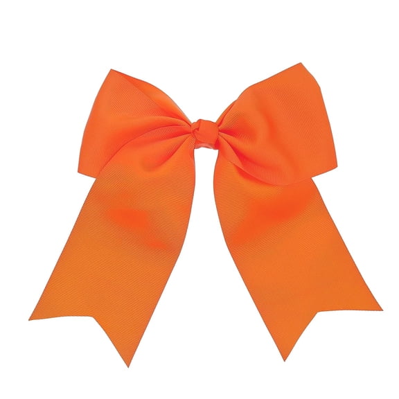 Motique Accessories Jumbo Hair Bow Clip with Tails for Girls - Orange