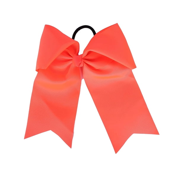 Motique Accessories Jumbo Hair Bow Pony with Tails Perfect for Adult Female and Girls (Neon Orange)
