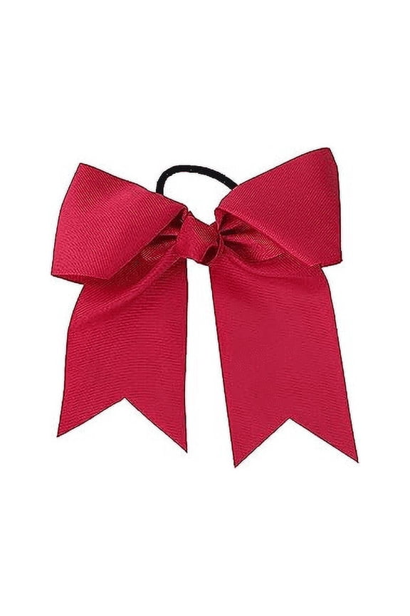 Jumbo Hair Bow Pony with Tails (Raspberry)