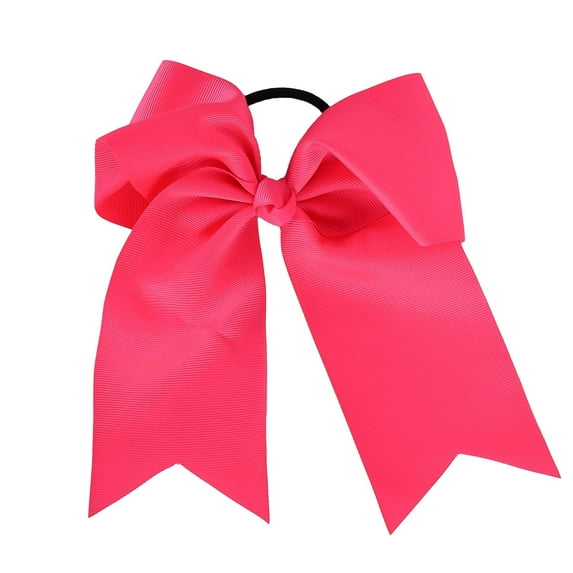 Motique Accessories Jumbo Hair Bow Pony with Tails for Adult Females and Girls (Neon Pink)