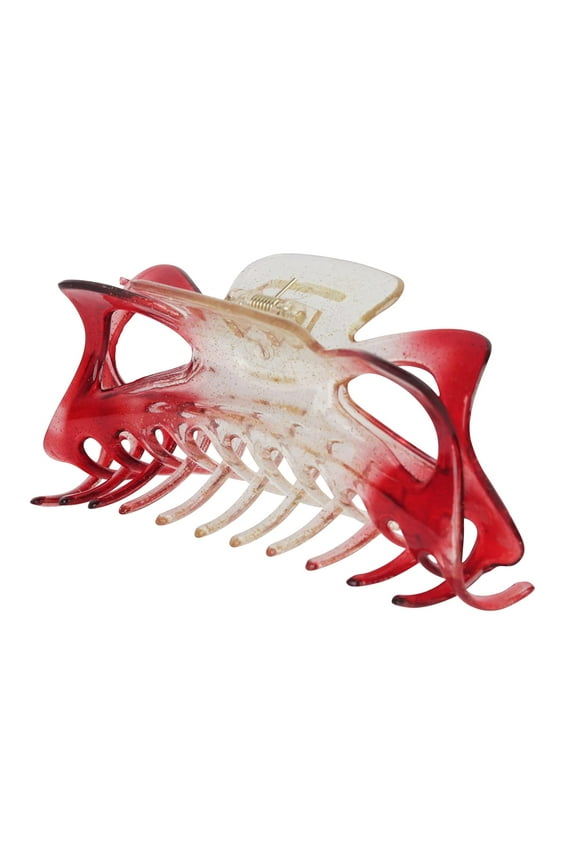 Jumbo Jaw Clip Extra Large Marbleized Hair Claw, Adults (Glitter Red)